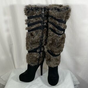 Justfab Galinah in Black Stiletto Boots